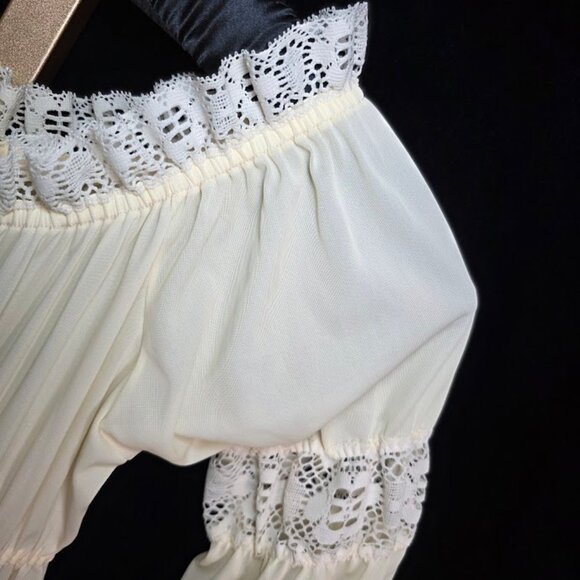 Vintage 70’s Sears Pale Yellow Maxi Nightgown Dress M (36) - Picture 7 of 11